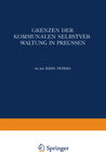 Buchcover Grenzen der Kommunalen Selbstverwaltung in Preussen