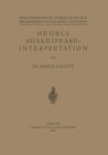 Buchcover Hegels Shakespeare- Interpretation
