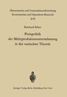 Buchcover Preispolitik der Mehrproduktenunternehmung in der statischen Theorie