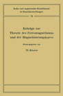 Buchcover Beiträge zur Theorie des Ferromagnetismus und der Magnetisierungskurve