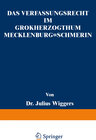 Buchcover Das Verfassungsrecht im Großherzogthum Mecklenburg-Schwerin