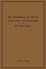 Buchcover Die Abschätzung des Wertes industrieller Unternehmungen