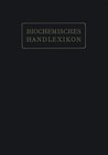 Buchcover Biochemisches Handlexikon