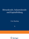 Buchcover Börsenkredit, Industriekredit und Kapitalbildung