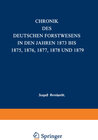 Buchcover Chronik des deutschen Forstwesens in den Jahren 1873 bis 1875