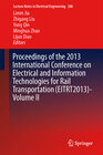 Buchcover Proceedings of the 2013 International Conference on Electrical and Information Technologies for Rail Transportation (EIT