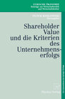 Buchcover Shareholder Value und die Kriterien des Unternehmenserfolgs