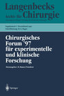 Buchcover Chirurgisches Forum ’97 für experimentelle und klinische Forschung