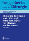 Buchcover Klinik und Forschung in der Chirurgie unter dem Aspekt von Effizienz und Ökonomie
