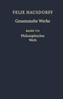 Buchcover Felix Hausdorff - Gesammelte Werke Band VII