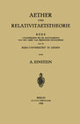 Buchcover Aether und Relativitaetstheorie