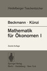Buchcover Mathematik für Ökonomen I