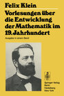 Buchcover Vorlesungen über die Entwicklung der Mathematik im 19. Jahrhundert