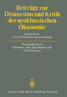 Buchcover Beiträge zur Diskussion und Kritik der neoklassischen Ökonomie