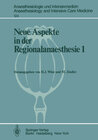 Buchcover Neue Aspekte in der Regionalanaesthesie 1