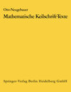 Buchcover Mathematische Keilschrift-Texte/Mathematical Cuneiform Texts