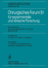 Buchcover Chirurgisches Forum ’81 für experimentelle und klinische Forschung