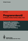 Buchcover Programmierstil in Pascal, Cobol, Fortran, Basic, PL/I