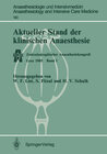 Buchcover Aktueller Stand der klinischen Anaesthesie