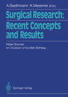Buchcover Surgical Research: Recent Concepts and Results