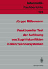 Buchcover Funktioneller Test der Auflösung von Zugriffskonflikten in Mehrrechnersystemen