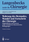 Buchcover Wahrung des Bestandes, Wandel und Fortschritt der Chirurgie