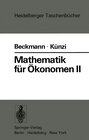 Buchcover Mathematik für Ökonomen II