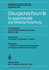 Buchcover Chirurgisches Forum ’84 für experimentelle und klinische Forschung