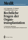 Buchcover Rechtliche Fragen der Organtransplantation
