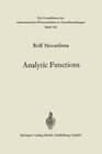Buchcover Analytic Functions