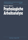 Buchcover Psychologische Arbeitsanalyse