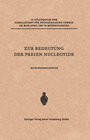 Buchcover Zur Bedeutung der Freien Nucleotide