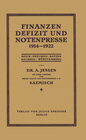 Buchcover Finanzen Defizit und Notenpresse 1914–1922