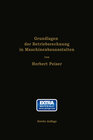 Buchcover Grundlagen der Betriebsrechnung in Maschinenbauanstalten