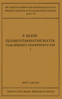 Buchcover Elementarmathematik vom Höheren Standpunkte Aus, II