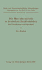 Buchcover Die Maschinenarbeit in deutschen Bankbetrieben