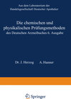 Buchcover Die chemischen und physikalischen Prüfungsmethoden des Deutschen Arzneibuches 6. Ausgabe