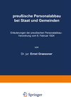Buchcover preußische Personalabbau bei Staat und Gemeinden