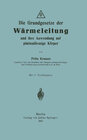 Buchcover Die Grundgesetze der Wärmeleitung und ihre Anwendung auf plattenförmige Körper