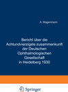 Buchcover Bericht Über die Achtundvierzigste Zusammenkunft der Deutschen Ophthalmologischen Gesellschaft in Heidelberg 1930