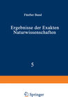 Buchcover Ergebnisse der Exakten Naturwissenschaften
