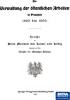 Buchcover Die Verwaltung der Öffentlichen Arbeiten in Preussen 1890 bis 1900