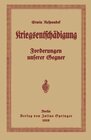 Buchcover Kriegsentschädigung: Forderungen unserer Gegner