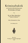 Buchcover Kriminaltaktik mit besonderer Berücksichtigung der Kriminalpsychologie