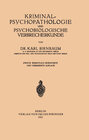 Buchcover Kriminal≈Psychopathologie und Psychobiologische Verbrecherkunde