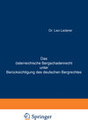 Buchcover Das österreichische Bergschadenrecht unter Berücksichtigung des deutschen Bergrechtes