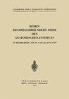 Buchcover Reden bei der Jahrhundert-Feier des Anatomischen Instituts in Heidelberg am 24. und 25. Juni 1949