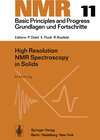 Buchcover High Resolution NMR Spectroscopy in Solids