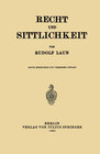 Buchcover Recht und Sittlichkeit