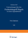 Buchcover Untersuchungen über den Freiheitsbegriff Hegels in Seinen Jugendarbeiten